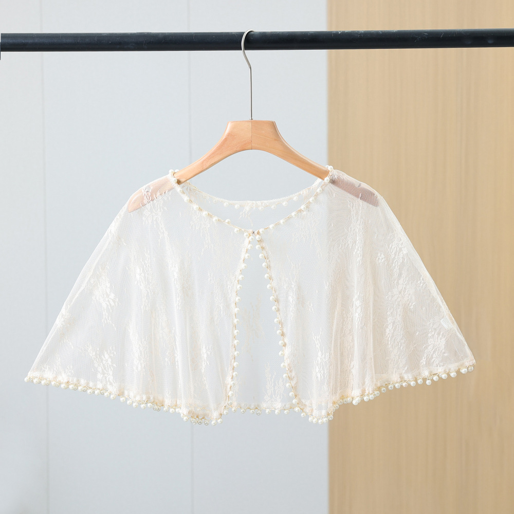 Picture of Summer 2025 Elegant Annual Meeting Wedding Shawl Cardigan Chinese Style Lace Thin Cheongsam Poncho Shawl Jacket