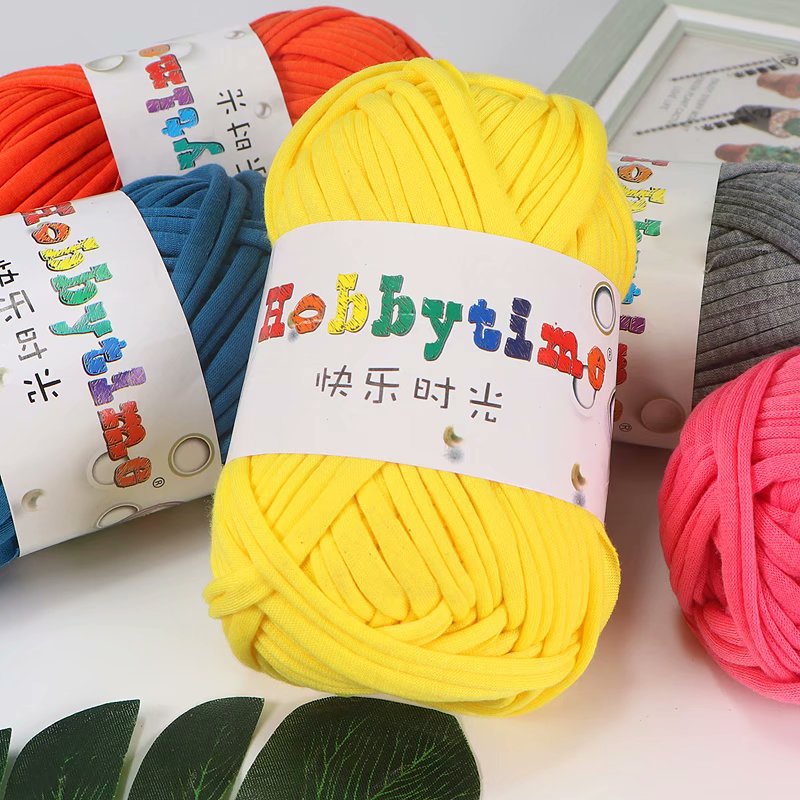 Spot wholesale cloth line woven mat line DIY cloth multi-color wrapping line hand knitted pink wool
