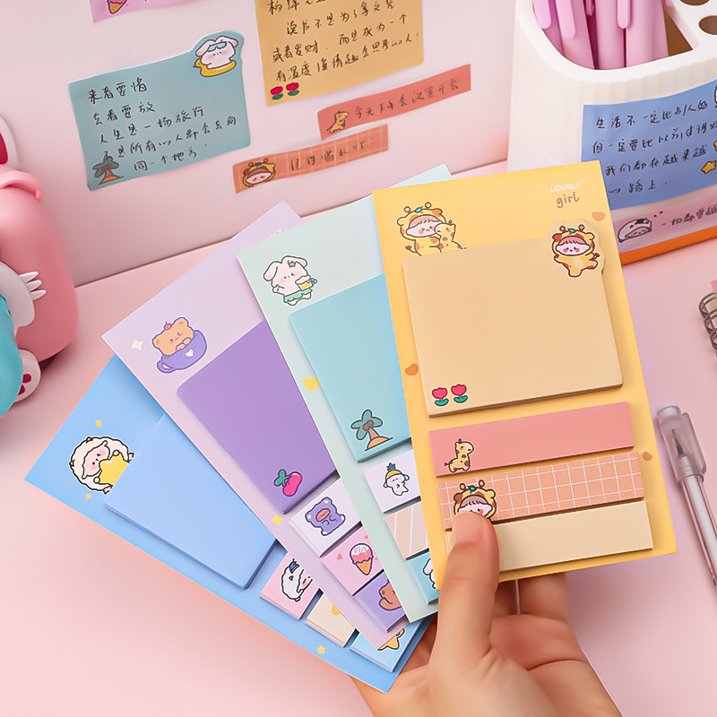 Picture of Cartoon Cute Animal Message Sticky Note Student Note Memo Note Pad Pagination Index Sticker Instruction Sticker