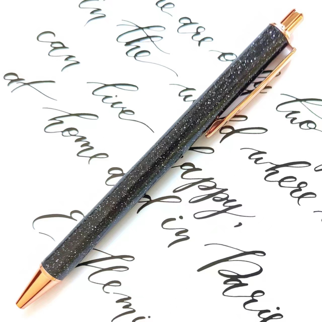 Picture of Press ball pen spot wholesale gold pink press pen creative rainbow PU foreskin gift advertising