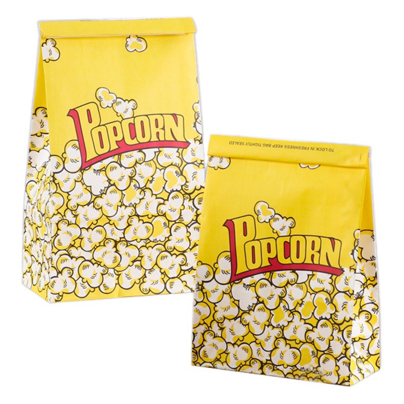 One piece wholesale wire seal popcorn paper bag oil-proof paper bag Kraft paper bag packing bag self-sealing bag