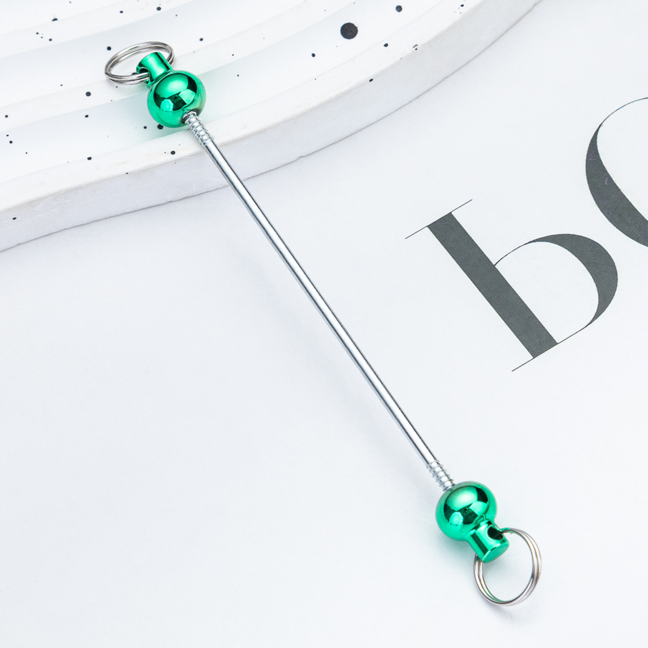 Picture of Creative New diy beaded pole in stock gradient color beaded keychain pole accessories pendant wholesale