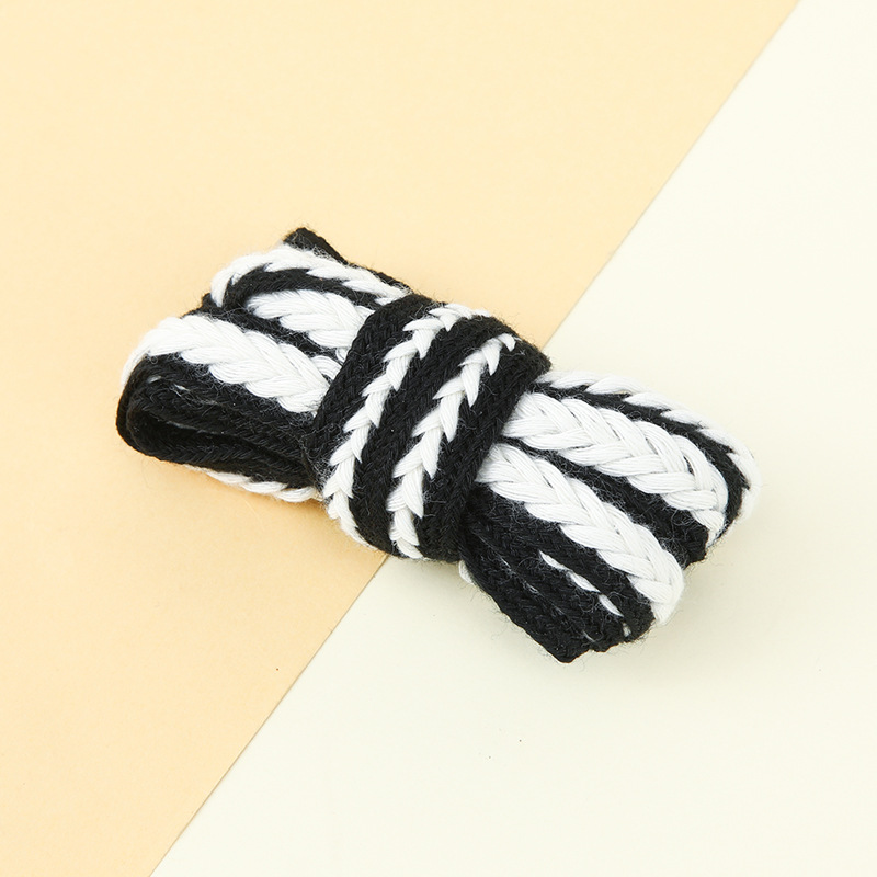Picture of Marshmallow Two-Color Wheat Ear Shoelaces 1.5cm Casual Shoes Sneakers Twist Woven Cotton Shoelaces Ready for Cross-Border Wholesale