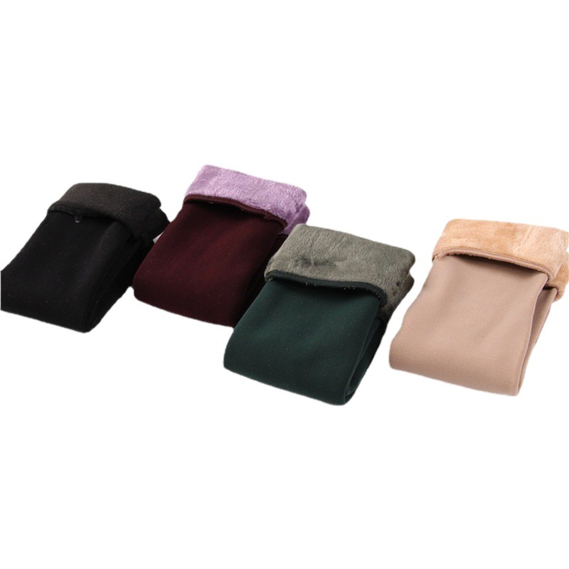 Socks for Women with Bare Legs, Thickeneded and Velvet, Flesh-Colored Winter Confinement Plush Warm Cotton Socks Artifact Mid-Tube Snow Socks for Women