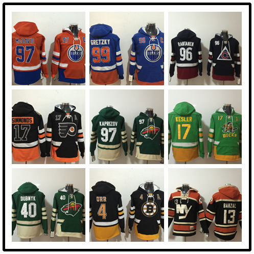 New 2022 Jersey Hockey Team Hoodie Men's fleece-lined Thickened Embroidered Ice Hockey Hoodie Pocket Hoodie