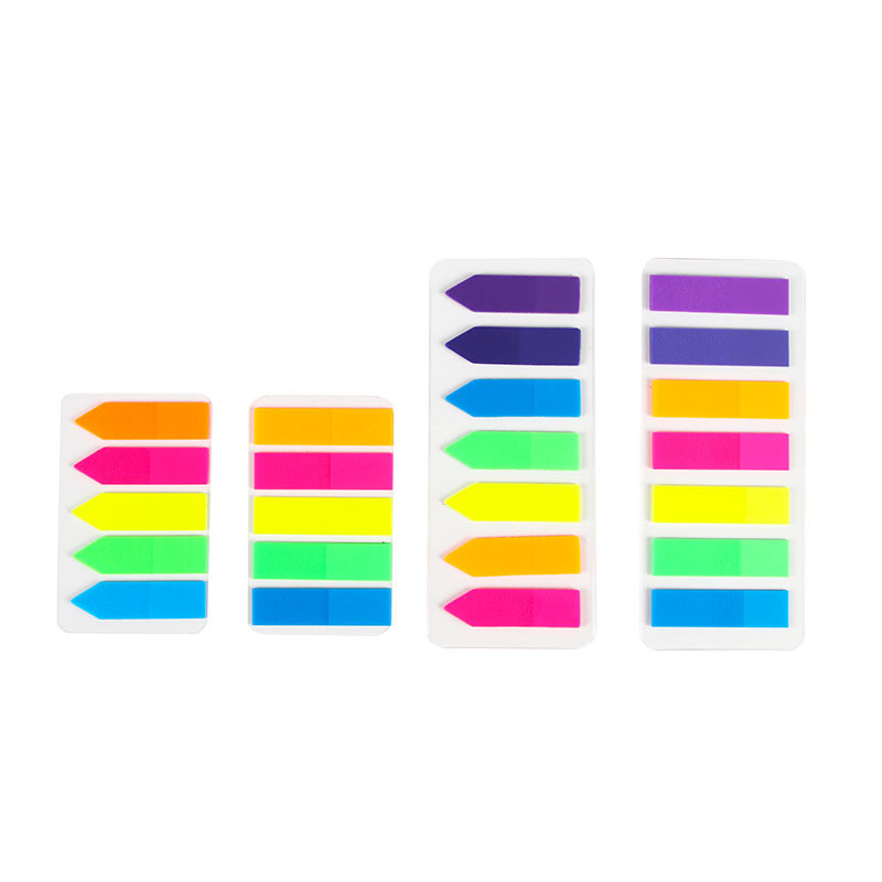 Picture of Fluorescent PET waterproof note sticker student pagination color transparent sticky note Arrow label indicator index sticker
