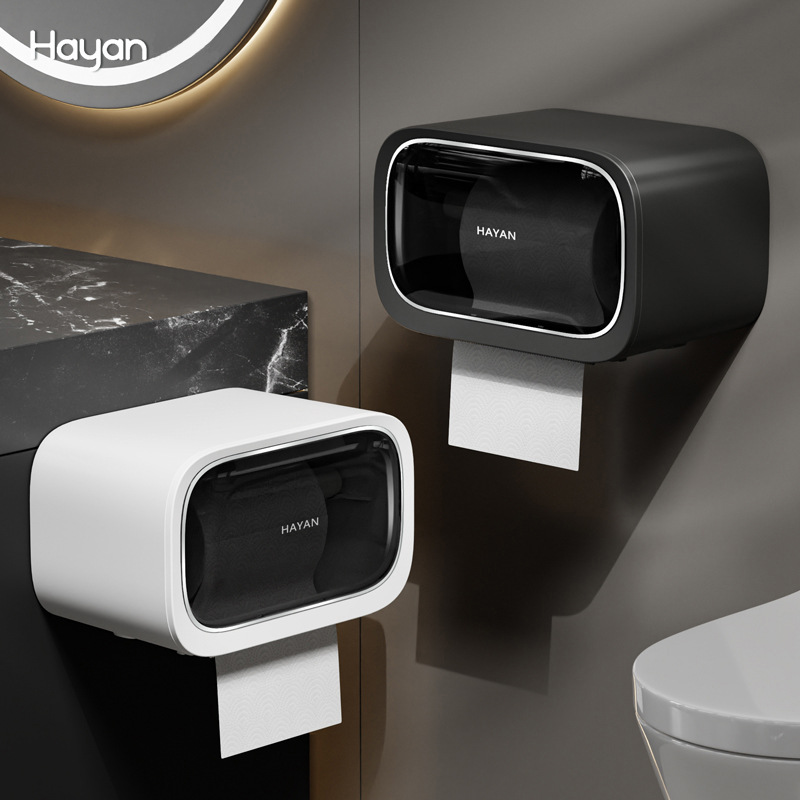Sanitary Paper Box Toilet Tissue Paper Roll Paper Toilet Paper Storage Rack Wall-mounted Punch-free Waterproof Toilet Rack