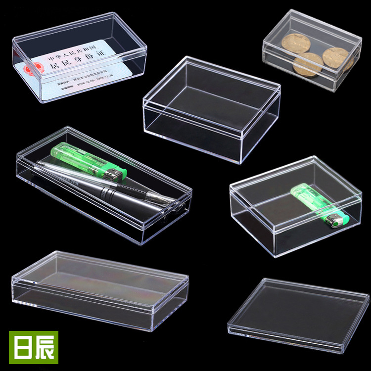 Transparent Rectangular Plastic Small Plastic Box Cotton Swab Packaging Box Small Object Storage Organizer Box with Lid Ps Small Box Wholesale