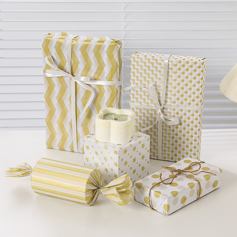 Cross-border bagging 20 Sydney paper 50X35cm golden copy paper shoes and hats luggage gift packaging paper towels