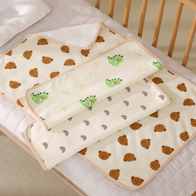 Picture of Baby Care Pad Waterproof Washable Pure Cotton Breathable Large Size Kindergarten Kidsren Can Use Baby Diaper Pad