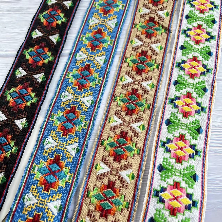 National lace jacquard ribbon cotton geometric pattern clothing accessories AH-2808 5CM wide