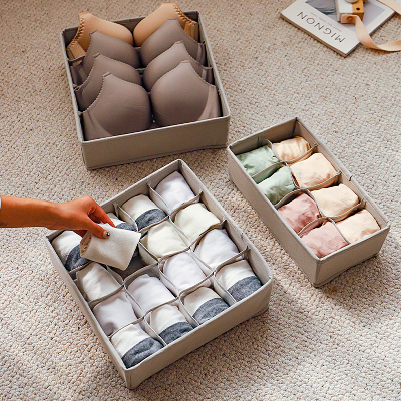 Household Underwear Underwear Socks Storage Box Fabric Multi-function Split Drawer Bra Finishing Large Underwear Box