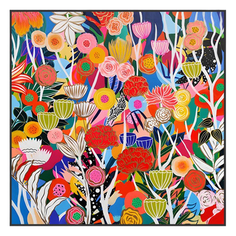 Modern dopamine color high-grade Nordic style living room hallway hanging painting bedroom study decorative painting square mural