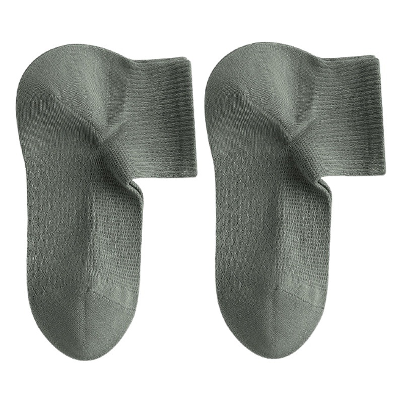 Cotton Short Socks, Mesh Solid Color No-Show Socks, Antibacterial, Sweat-Absorbent, Breathable, Thin Summer Socks for Men, Wholesale, Simple and Versatile