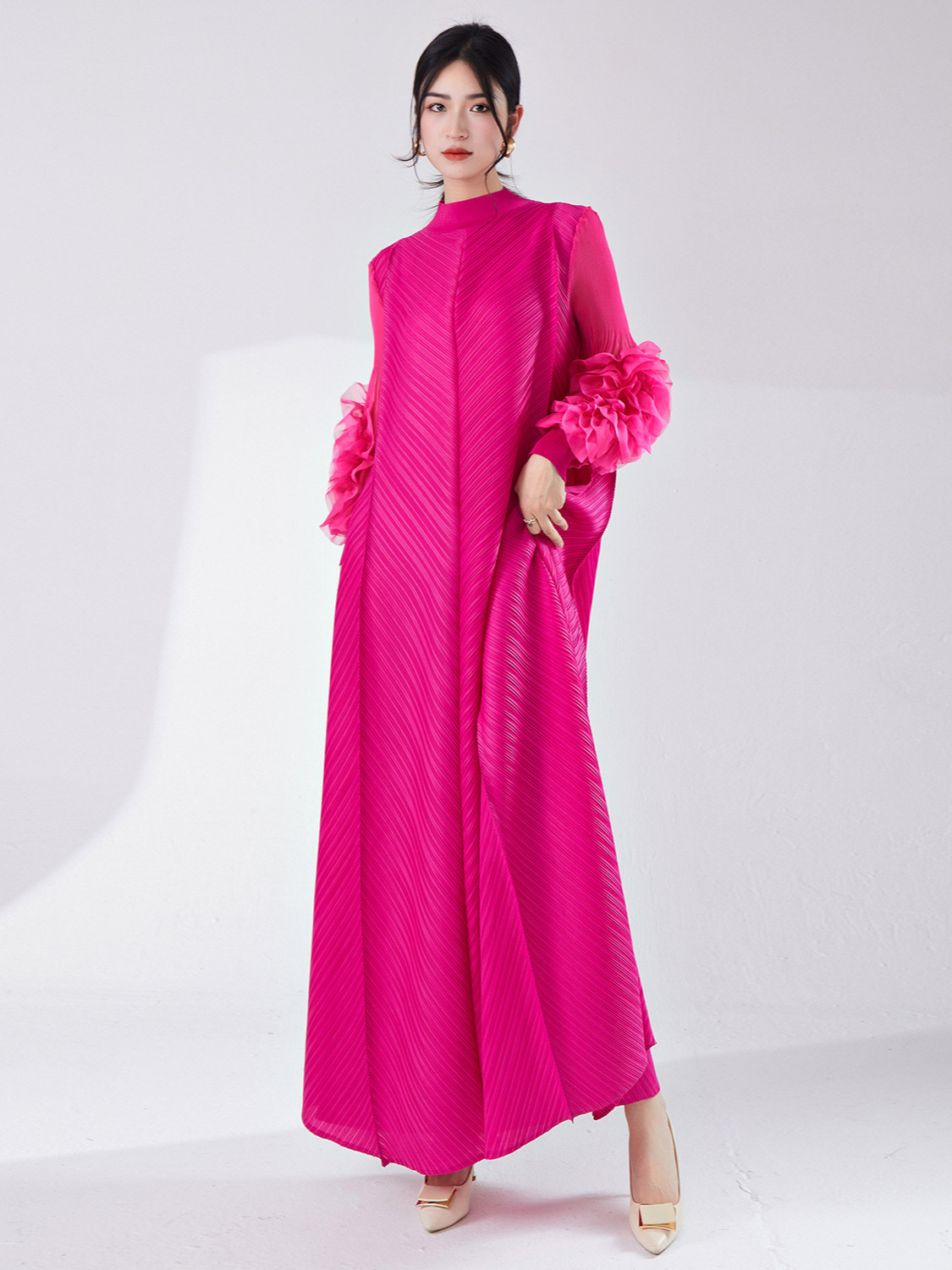 Picture of Cross-Border Aliexpress Popular Miyake Dress Long Skirt Loose Large Size High-End Women's Elegant Dress Skirt