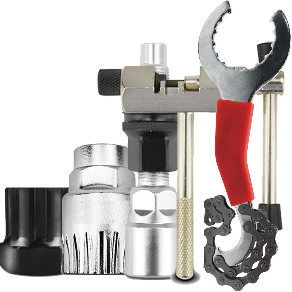 Multi-functional integrated axle flywheel fixed wrench tail hook wrench three-in-one/bicycle maintenance tool set