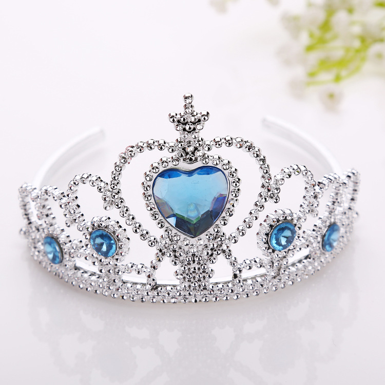 Ready Stock Kidsren's Headdress Crown Frozen Same Style Plastic Princess Crown Magic Wand Headband Headband Wholesale