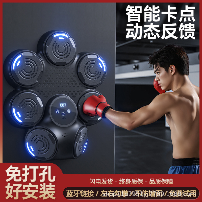 Hook Music Boxing Machine Sandbag Household Children's Wall Target Adult Strike Reaction Electronic Target Sanda Trainer