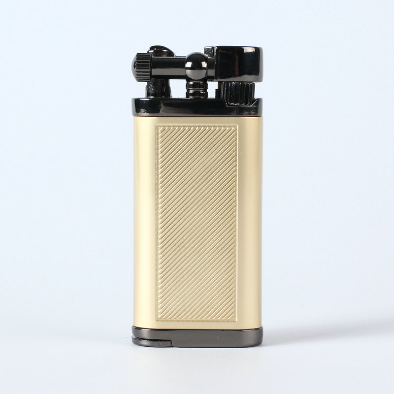 Picture of Grinding wheel open flame cigarette lighter gas creative inflatable Langsheng oblique fire lighter metal pipe mini lighter gift
