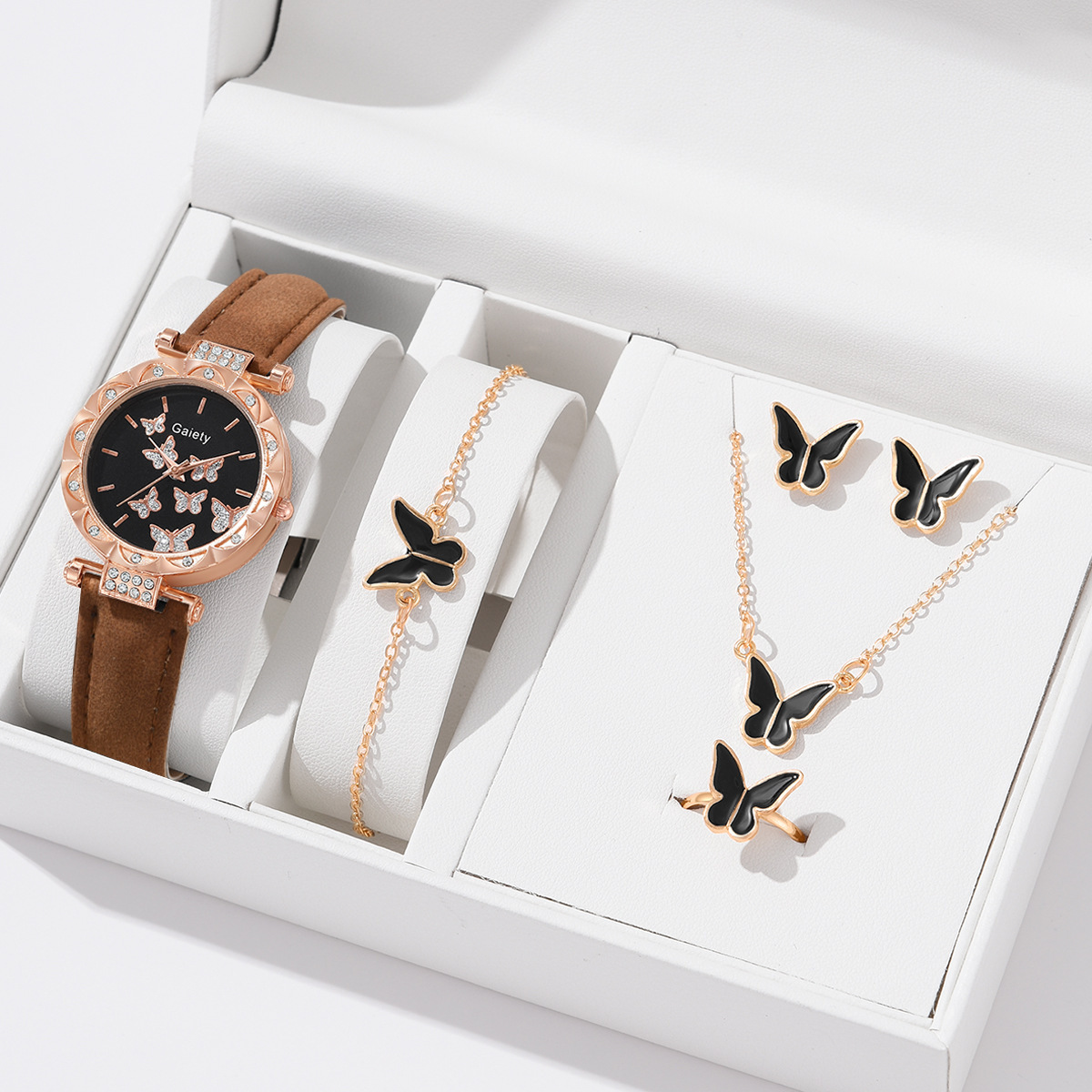 Picture of New TikTok Popular Women's Watch Fashion Personality Simple Watch Butterfly Digital Belt Watch Set