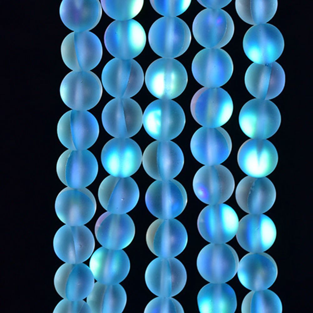 Picture of Synthetic Frosted Moonstone Loose Beads Imitation Glitter Stone Round Beads DIY Bracelet Necklace Jewelry Beaded Accessories B-003