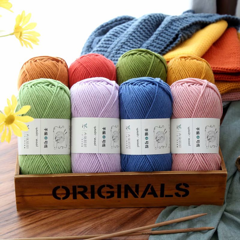The milk cotton thread material of the six-strand hand-woven diy knitting scarf in the coarse wool Group of the second line
