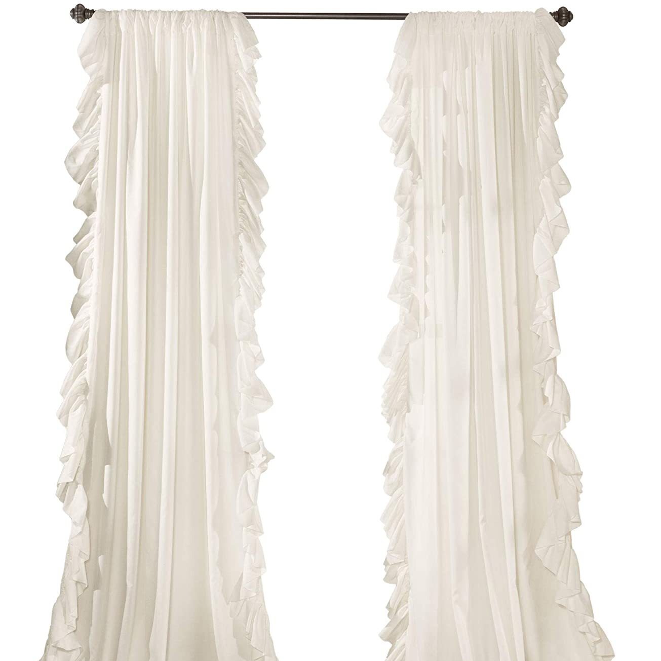 Picture of EBAY cross-border factory Amazon ins ruffled pleated window finished Princess decorative curtain pure white short curtain
