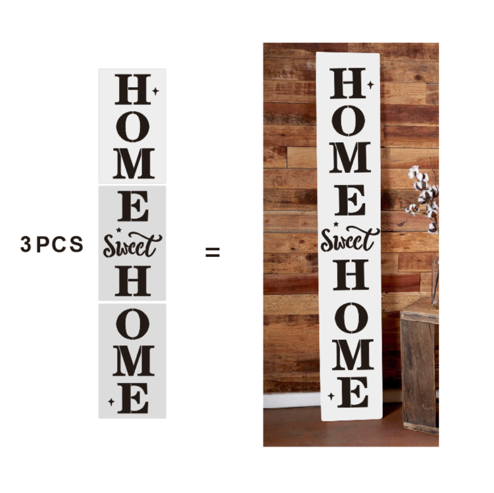 HOME sweet HOME Template Amazon explosions hollow ruler WELCOME stencil