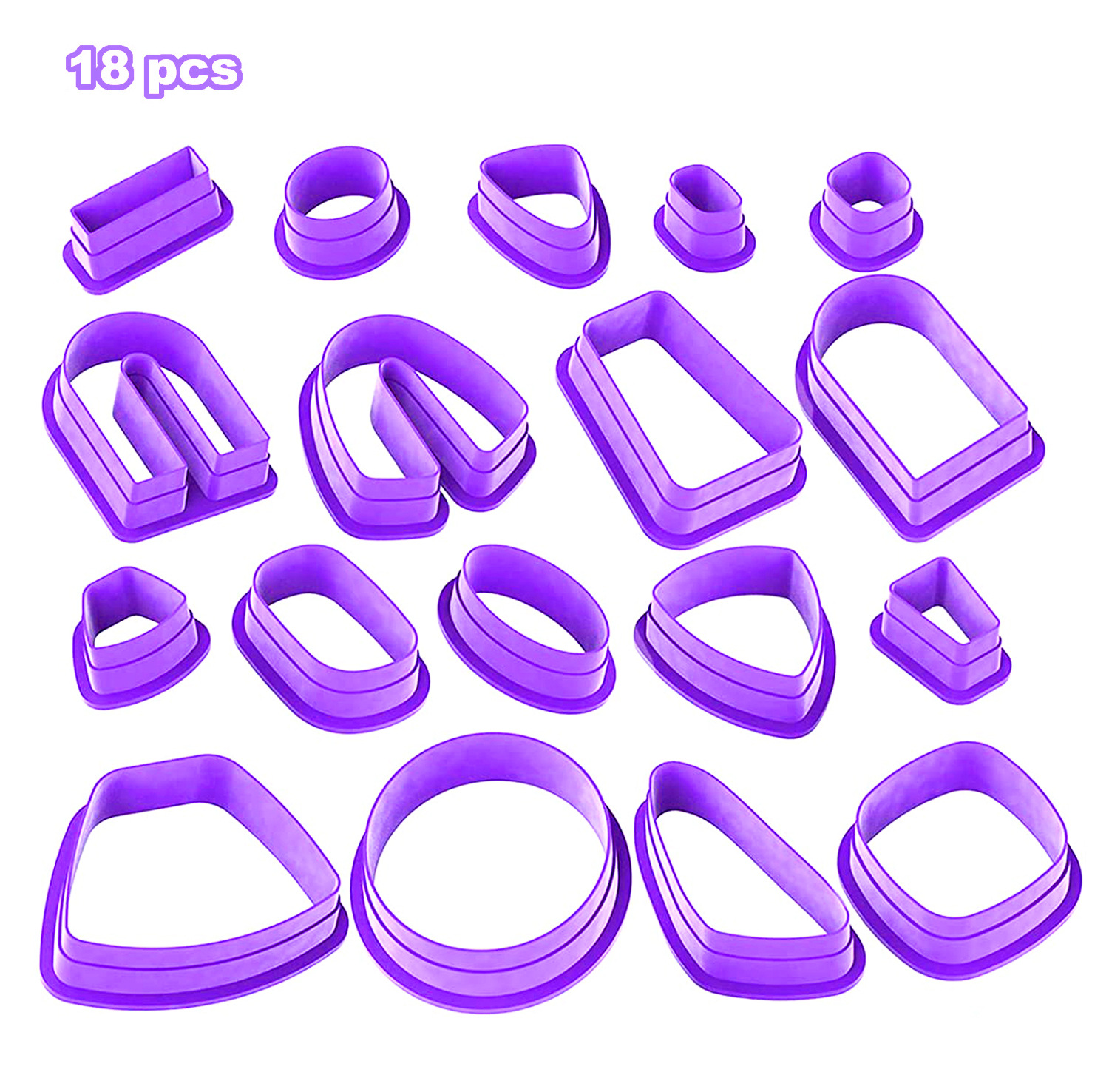 Factory 18-piece soft pottery mold DIY handmade clay clay cutter plastic cross-border clay earrings