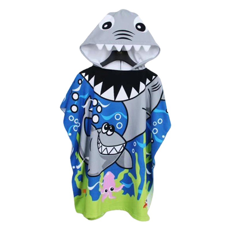 Cross-border Hooded Children's Bath Towel Cloak Baby Bath Quick-drying Wearable Bathrobe Large Cloak Bath Towel Cloak