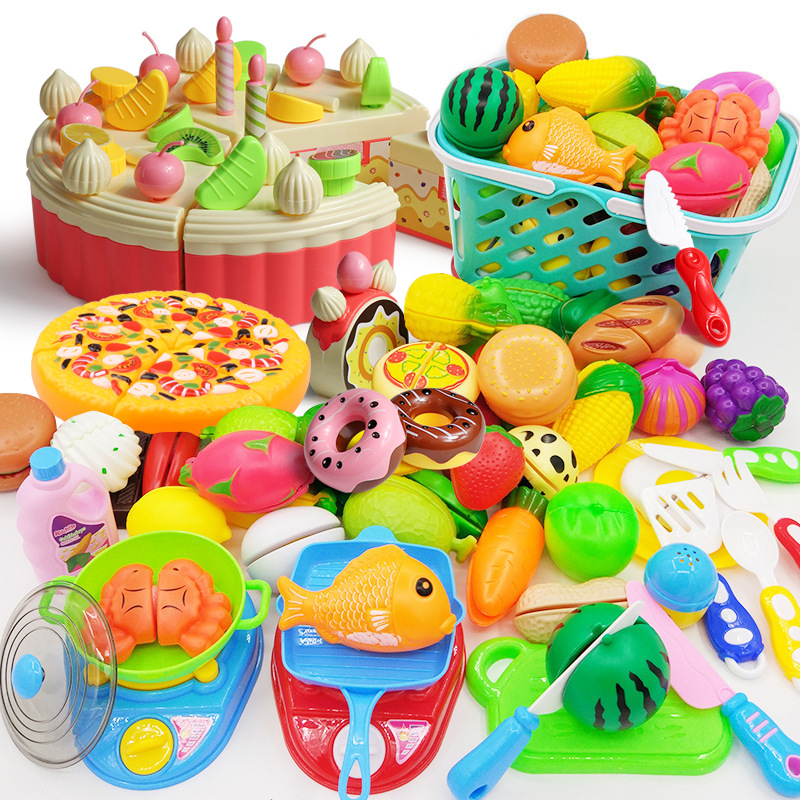 Children cut fruit play house toy set simulation Pizza Kitchen stall supply wholesale girls cut joy