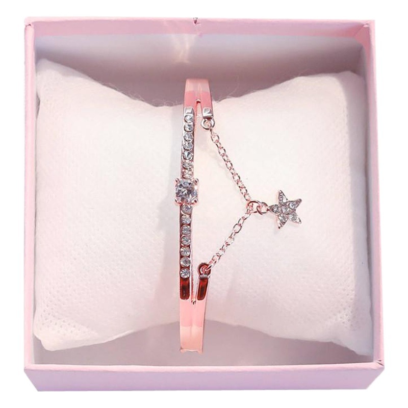 Online celebrity Korean style diamond five-pointed star bracelet high-grade versatile star bracelet jewelry gift female bracelet wholesale