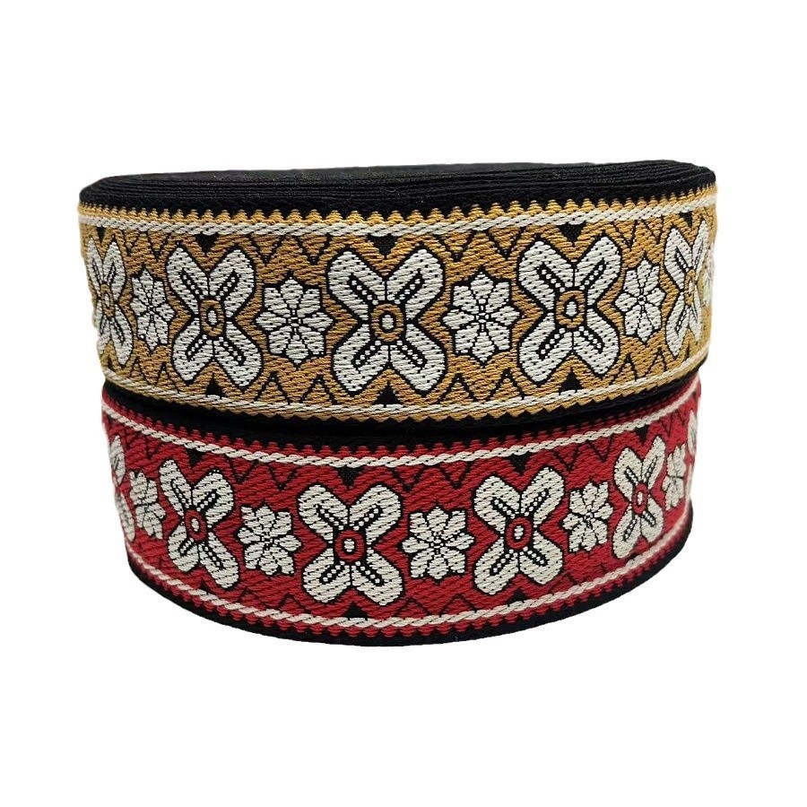 Ethnic lace jacquard ribbon polyester cotton shoulder strap clothing bag accessories width of about 5cm SH-9793