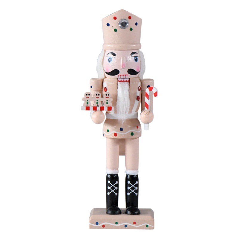 Gingerbread Man New 25CM Pink Gingerbread Man Nutcracker Christmas Decoration European Style Home Furnishing Creative Small Ornaments