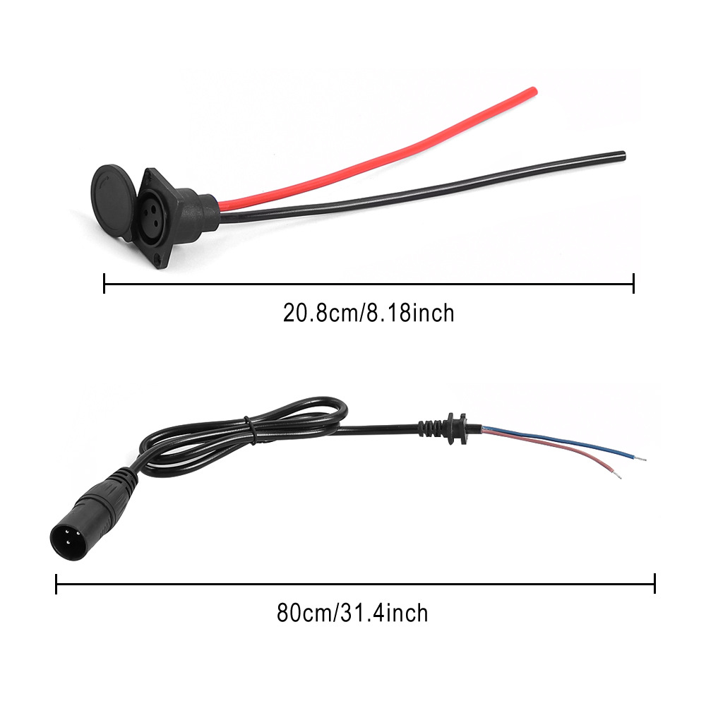 Picture of Electric scooter bicycle universal three-pin Cannon charging port charger output line male and female plug socket