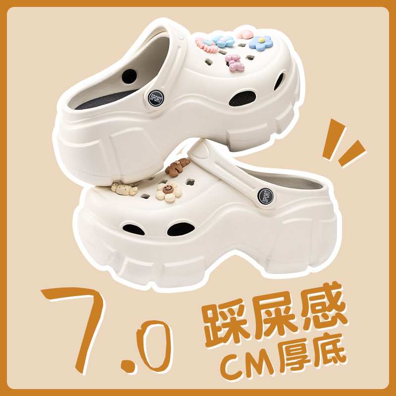 Picture of Thick-Soled Croc Shoes Women's 2025 New Summer Eva Anti-Slip Heightening Heel Beach Sandals Slippers Women's Summer Outerwear