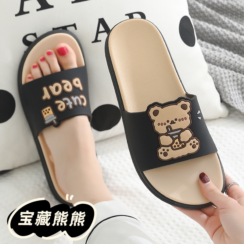 Cartoon slippers women's summer thick-soled bathroom anti-slip sandals men's indoor home soft-soled outdoor sandals wholesale