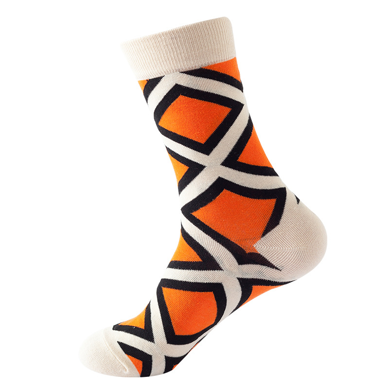 Picture of 2024 New Socks Women's Autumn and Winter European and American Hip-Hop Trendy Mid-Tube Socks Function Pattern Casual Cotton Socks Spot Wholesale