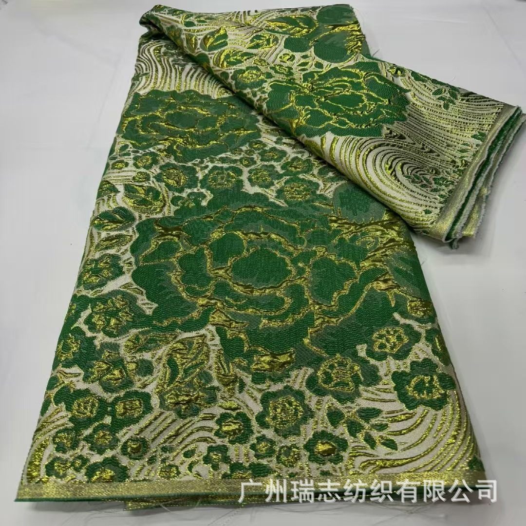 Picture of Chinese Style Embossed Flower Pattern Jacquard Fabric European and American Catwalk Fashion Cheongsam Evening Dress Lace Cloth Brocade