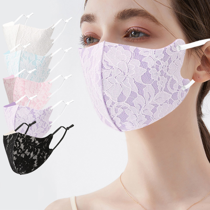 Picture of Composite Lace Mask, Breathable Lace, Adjustable Amazon Cloth Mask, Sun Protection, Windproof, Dustproof, Warm Mask