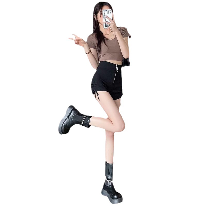 Picture of Fall 2023 high waist slimming drawstring casual pants hot pants hot girl shorts Women's Small design sense niche pants
