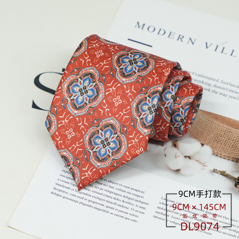 Picture of Dress tie men's Korean British style gentleman retro pattern 9CM hand-made student work business professional wear