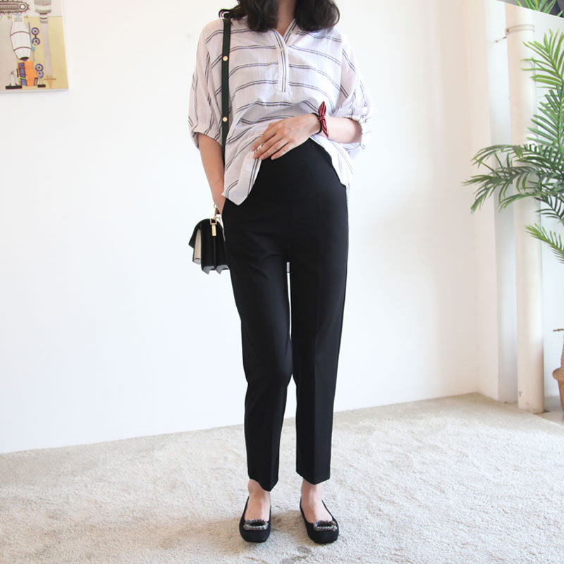 Picture of Pregnant Women's Pants Spring and Autumn Outer Wear Casual Western Pants Spring and Summer Thin Loose Cropped Wide Leg Pants Leggings Summer Wear Spring Wear