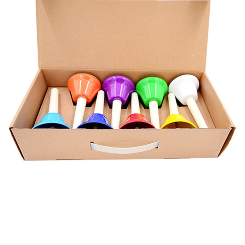 Orff percussion instrument color eight-tone lesson bell children's hand press eight-tone bell kindergarten eight-tone melody bell