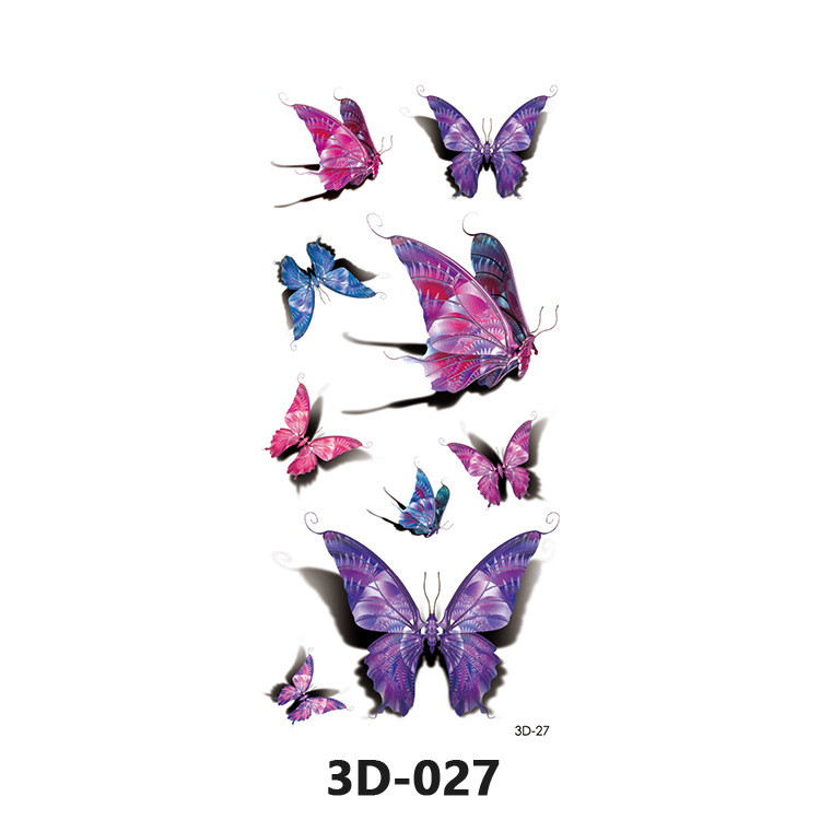 Picture of Spot Wholesale 3D Butterfly Waterproof Sweat Female Stereo Artificial Creative Temporary Stickers European and American Cross-Border Butterfly Tattoo Stickers