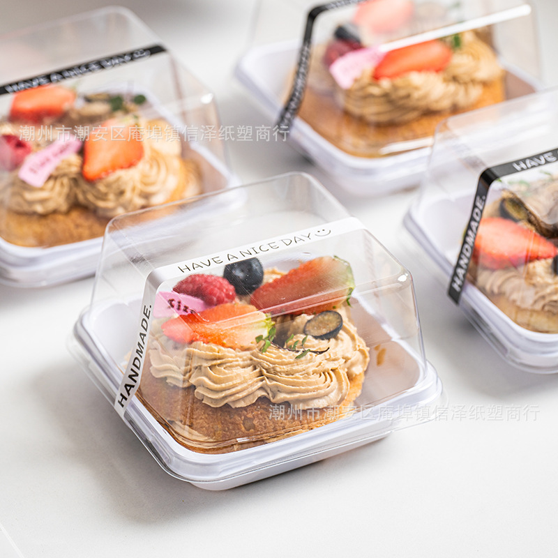 Cake Roll Takeaway Packaging Box Swiss Roll Packaging Box Baking Tiramisu Towel Roll Disposable Transparent Box