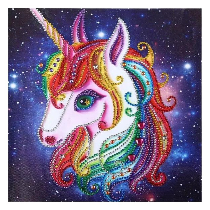 Picture of Cross-border AliExpress supply DIY Diamond painting 5D shaped diamond unicorn Crafts bedroom home decoration painting