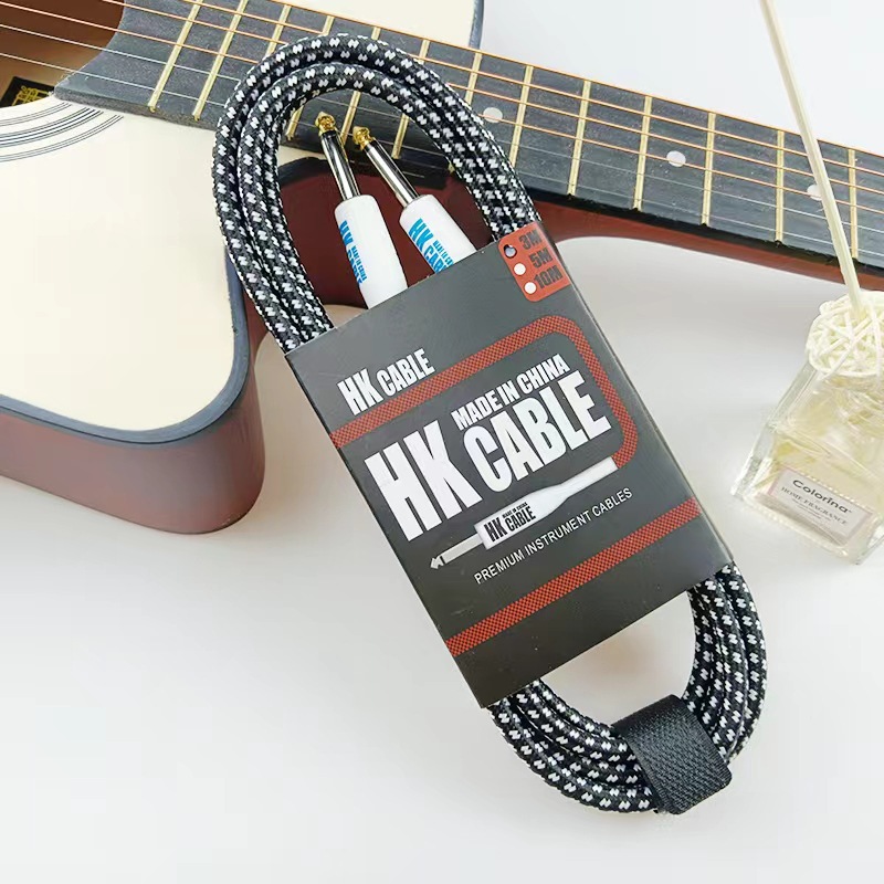 Hk Braided Cable Noise Reduction Audio Cable Folk Electric Box Acoustic Guitar Bass Cable Musical Instrument Cable