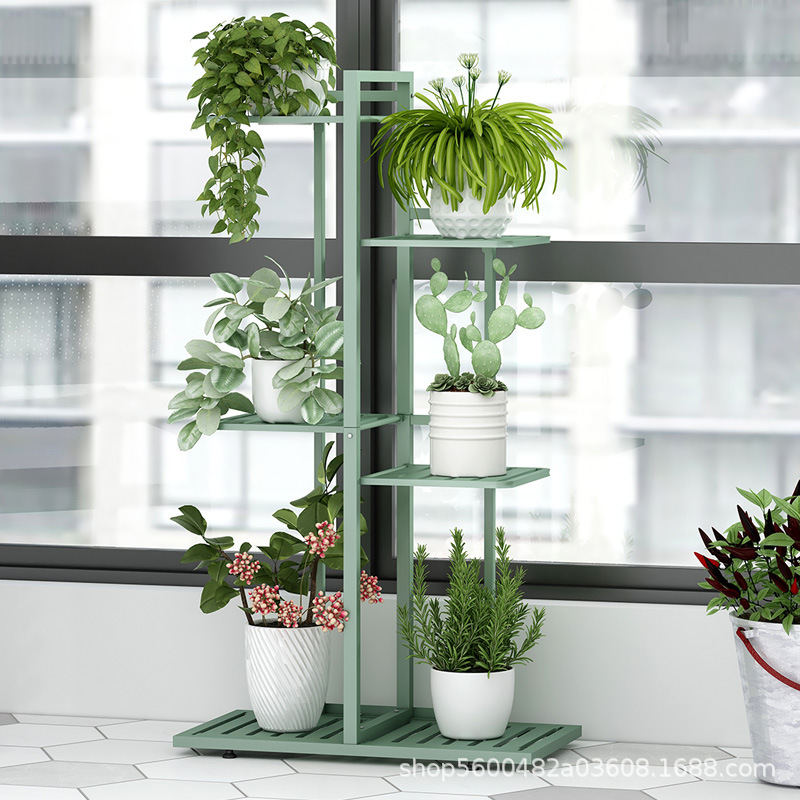 Picture of Foreign Trade Cross-border Iron Flower Rack Balcony Storage Rack Indoor Living Room Simple Modern Floor-standing Multi-layer Flower Pot Shelf
