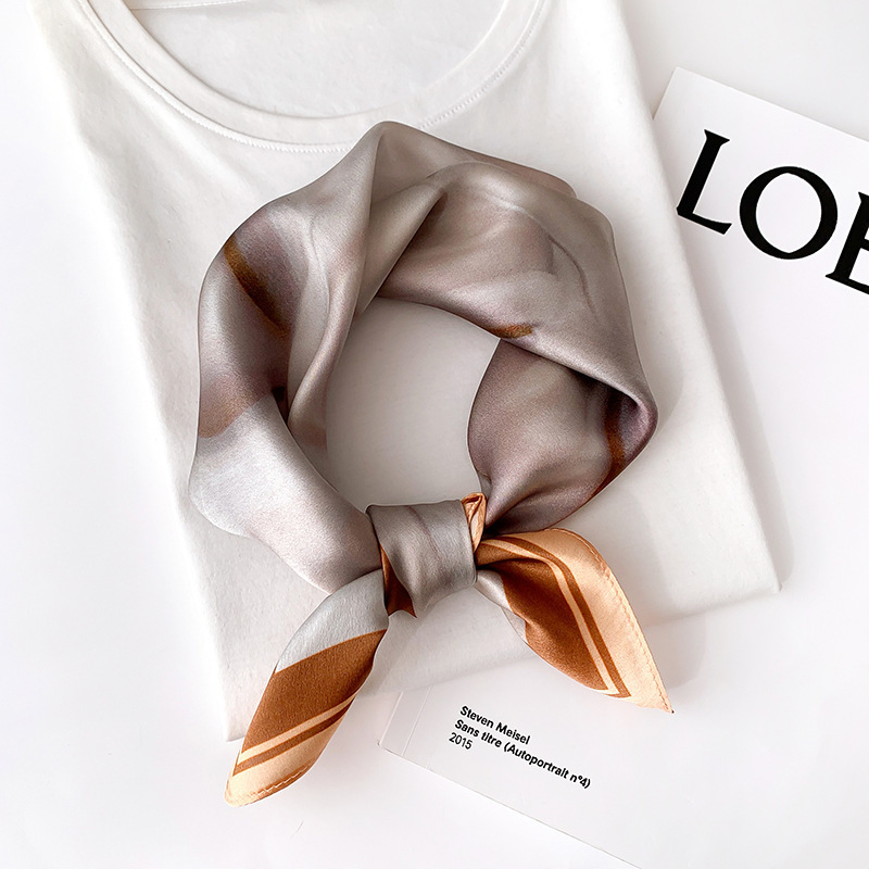Picture of 2024 New Style Silk Scarves Women's Spring and Summer Fashion Printed 100 Mulberry Silk Small Square Scarf South Korea Ribbon Scarf